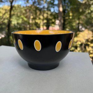 Century stoneware black/yellow ceramic bowl